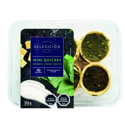 Mini Quiche Coctel Espinaca Crema Queso Refrigerada 10 Un 350 G Selección