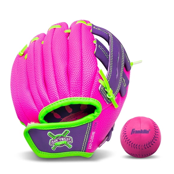 Guante de béisbol Franklin Sports AirTech Youth 8.5 rosa/morado