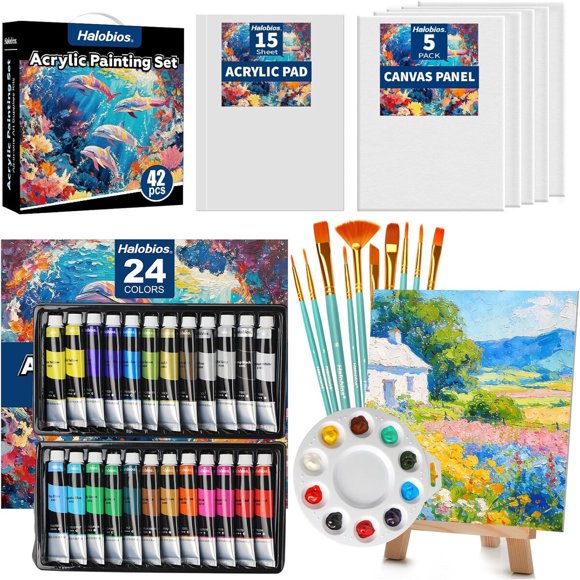 Set de Pintura Acrílica Halobios 24 Colores 22 ml Kit
