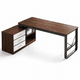thumbnail image 2 of Escritorio En L Con 3 Cajones Y 2 Repisas Dark Wood, 2 of 8