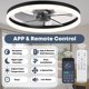 thumbnail image 4 of Ventilador de techo Fszdorj de 23,6" de montaje empotrado con LED y control remoto/app, 4 of 7