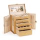 thumbnail image 1 of Caja de joyas Homde grande con cierre, dorada, 28 x 27 x 16 cm, 1 of 9