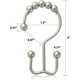 thumbnail image 2 of Ganchos para cortina de ducha resistentes a la oxidación, con rodillos de metal de doble deslizamiento, para baño, juego de 12, níquel., 2 of 7