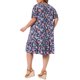 thumbnail image 3 of Vestido de Verano Midi con Estampado Floral, Cuello en V, Manga Corta, Estilo Bohemio, para Playa y Vacaciones, Talla Grande, con Bolsillo, 2X Azul Oscuro, para Mujeres de Agnes Orinda, 3 of 6
