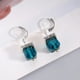 thumbnail image 1 of Shiny Zircon Stone Hoop Drop Earrings 925 Silver Plated Party Holiday Decor For Women Girls Gift 1Pair, 1 of 5