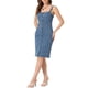 thumbnail image 1 of INSPIRE CHIC Vestidos de Mezclilla para Mujer con Botones, Sin Mangas, Escote Corazón, Midi, Azul Claro XS, 1 of 6