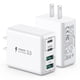 thumbnail image 1 of [Cargador] Cargador de pared USB C de 40 W y 4 puertos PD+QC para iPhone y Samsung, 1 of 7
