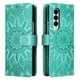thumbnail image 1 of Funda tipo cartera FOXDOCK para Samsung Galaxy Z Fold 3 , diseño girasol en relieve, cuero PU, cierre magnético, soporte y tarjetero, 1 of 5