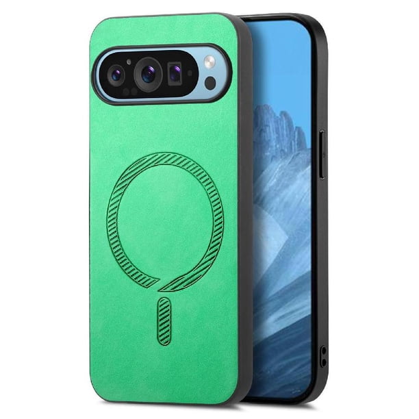 Magnetic Slim Case for Google Pixel 9 Pro XL with Camera Guard & Anti-Scratch Back Green