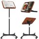 thumbnail image 1 of Soporte 2‑en‑1 Ghegicu 42‑130 cm de nogal con ruedas, 1 of 9