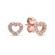 thumbnail image 1 of Aretes PANDORA Corazón Abierto en Oro Rosa 14k y Circonia Cúbica, 1 of 5