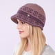 thumbnail image 1 of Metal Flower Decor Knit Hat, Fashion Fleece Lined Bonnet Hat, Warm Winter Coldproof Cloche Bucket Hat For Women, 1 of 3