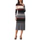 thumbnail image 2 of INSPIRE CHIC Vestido de Punto a Rayas para Mujer de Manga Larga Casual de Trabajo Ajustado L Caramelo Gris, 2 of 5