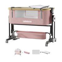 Cuna Colecho Con Mudador Colchón Mosquitero Lubabycas Rosada