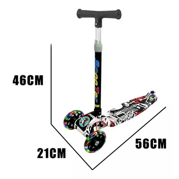 Monopatin Scooter Ruedas Con Luz Led Colores Niños Bl-04 Lider