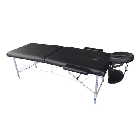 Glomed - Camilla Masajes Plegable 2 Cuerpos Estándar Aluminio Negra