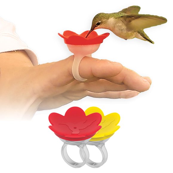Alimentador de colibríes ZUMMR Pack de 2 con anillo para alimentar con la mano
