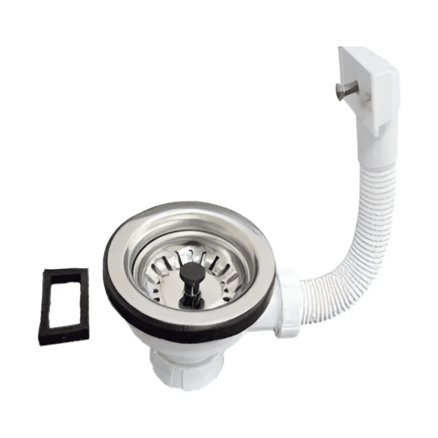 Desague Lavaplatos 4 Aquakit Con Rebalse Rejilla Inoxidable