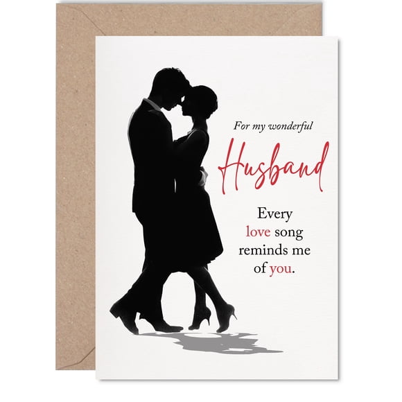 Tarjeta de felicitación Giftzie Husband Anniversary Every Love Song