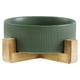 thumbnail image 1 of Cuencos de cerámica para perros con soporte de madera, cuencos de agua y comida para perros, cuencos de comida para perros de gran peso, 1 of 5
