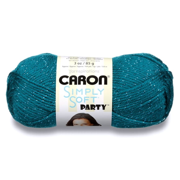 Yarn Caron Simply Soft Party, color verde azulado brillante, 85 g