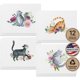thumbnail image 1 of Juego de 12 tarjetas en blanco con diseños de gatos – Twigs Paper – tamaño A2, 1 of 9