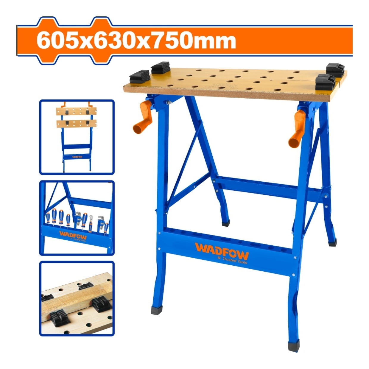 Banco De Trabajo Plegable Wadfow 100 Kg 60x63x75 Cm Wwe1525