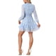 thumbnail image 3 of INSPIRE CHIC Vestidos de Verano para Mujeres 2025 Floral con Lazo en el Cuello en V Semi Transparente de Manga Larga en Capas Vestido Mini de Chifón M Azul, 3 of 6