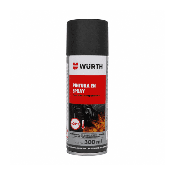 Pintura Wurth Alta Temperatura Negro Mate 215g