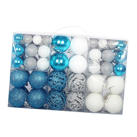 Bothyi - 100 Uds Adornos De Bolas De Navidad Colgantes De Navidad Para Aniversario Boda Festivo Plata Azul Blanco