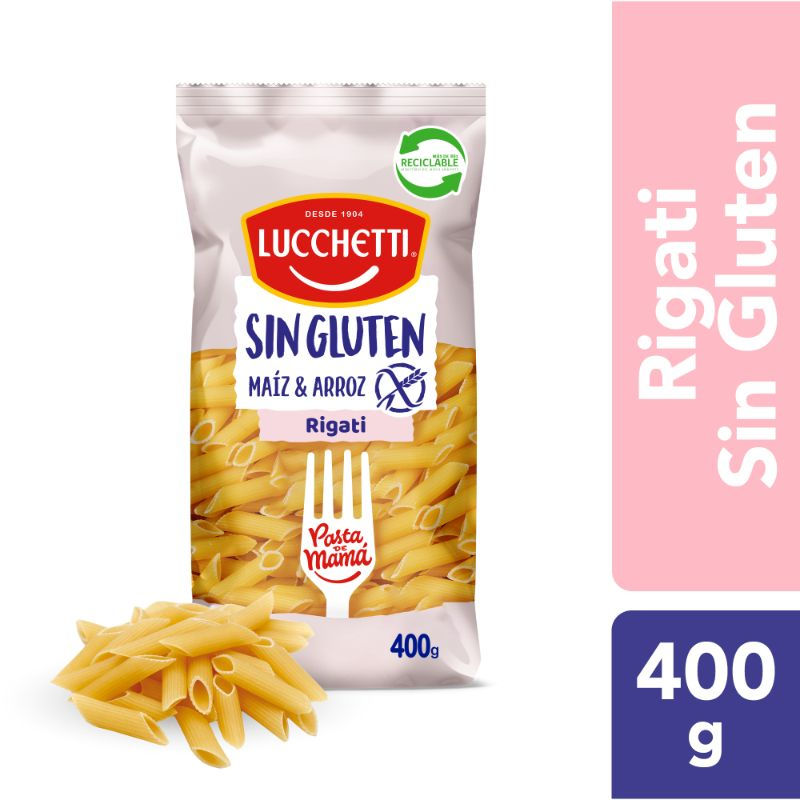 Fideo Pasta Sin Gluten Rigati Bolsa 400 g Lucchetti