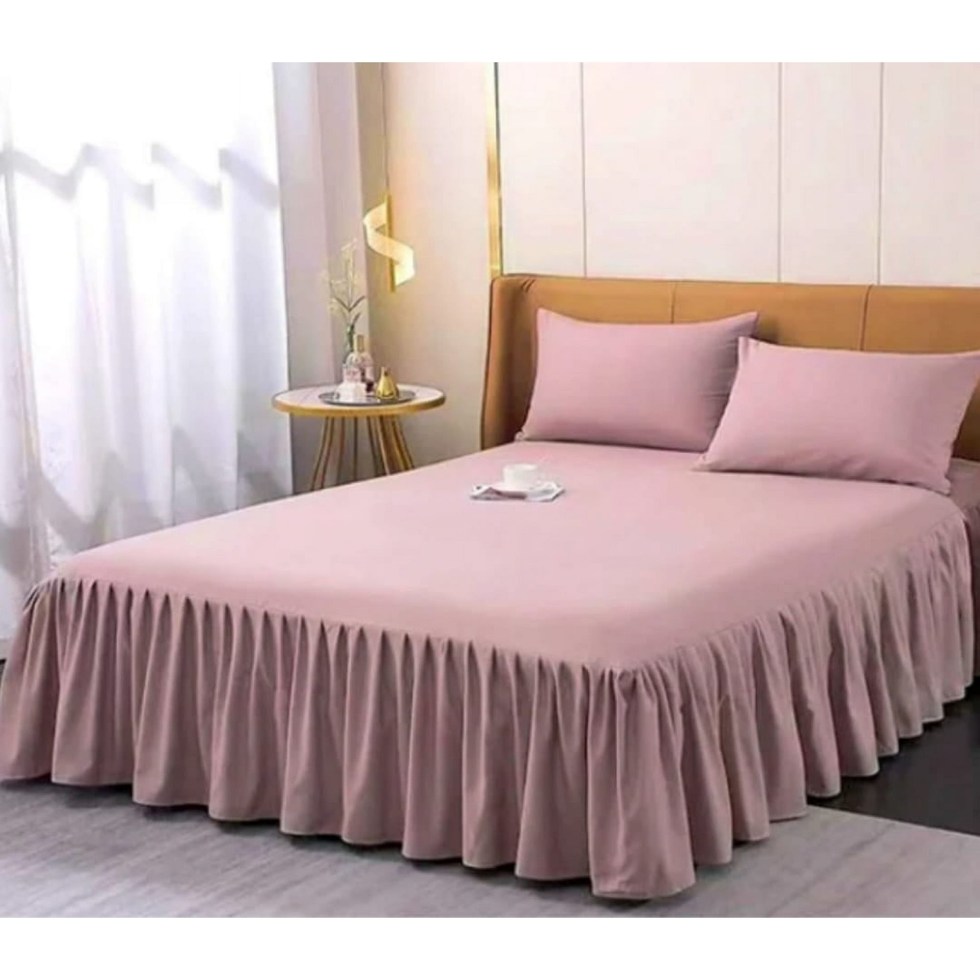 Aladdins Shop - Faldon Para Cama King Color Palo Rosa
