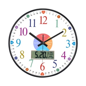 Magideal - Reloj De Pared Para Niños, Silencioso Y Colorido, Redondo, De 30 Cm, Ideal Para Dormitorio, Aula Escolar, Habitación De Niñas Y Niños, Decoración Del Estilo B