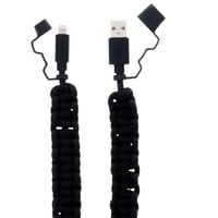 Cable De Paracaídas Lightning Cable Scipio Stparamfi, 60 Cm, Trenzado, Con Tapa