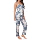 thumbnail image 4 of INSPIRE CHIC Conjunto de Pijama para Mujer 3 Piezas Top de Tirantes Pantalones de Pierna Ancha Bata de Manga Larga Talla 2XL Gris Azul, 4 of 6