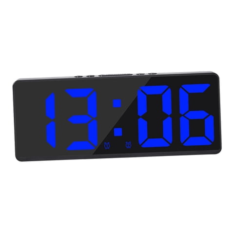 Bothyi - Despertador Electrónico Digital Snooze Usb Pantalla Grande Dimmer Calendario Azul
