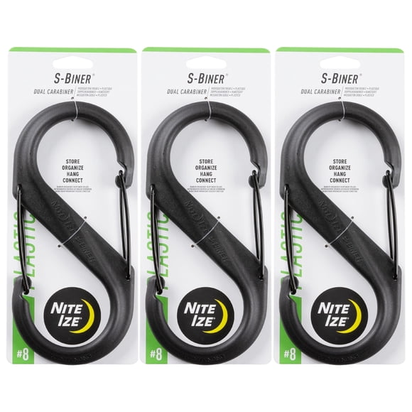 Mosquetón Nite Ize S-Biner Doble Clip Plástico Negro x3