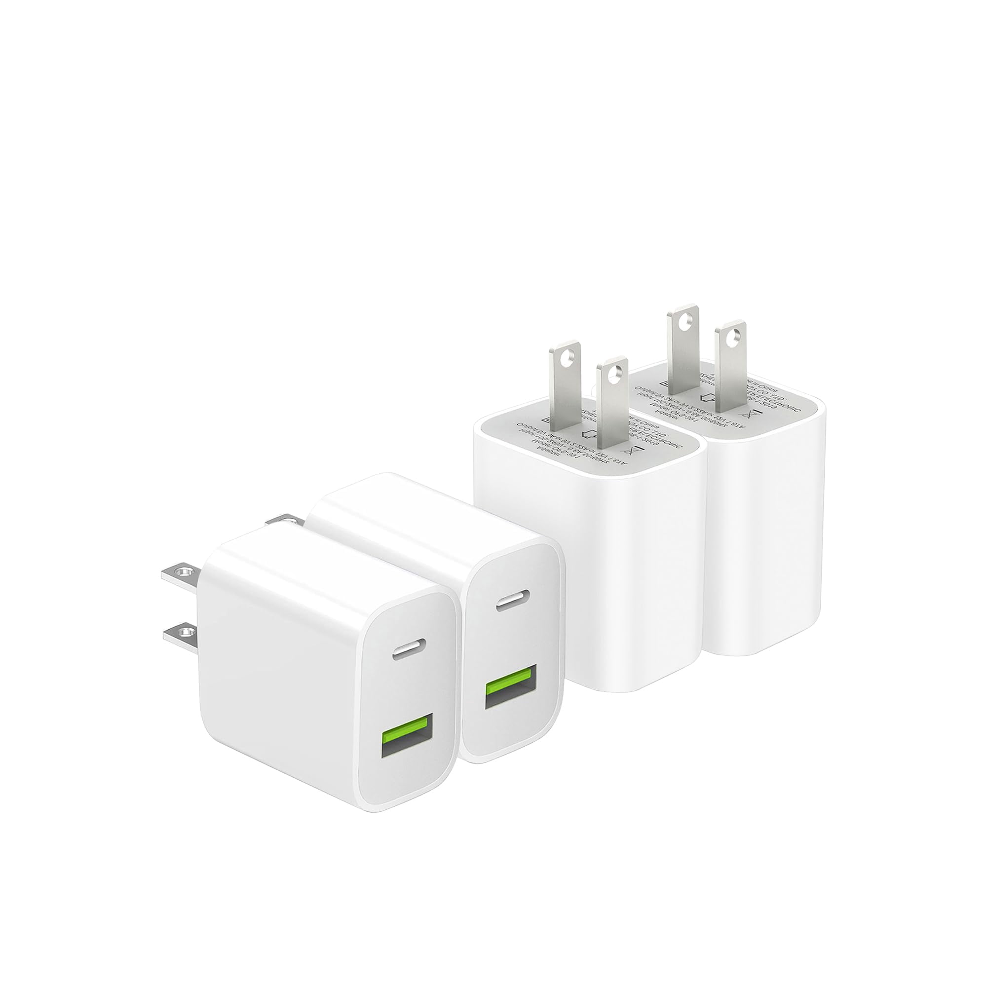 Dengwenqiang - Bloque De Carga Usb C, Carga Rápida De Doble Puerto De 20 W, X4, Blanco