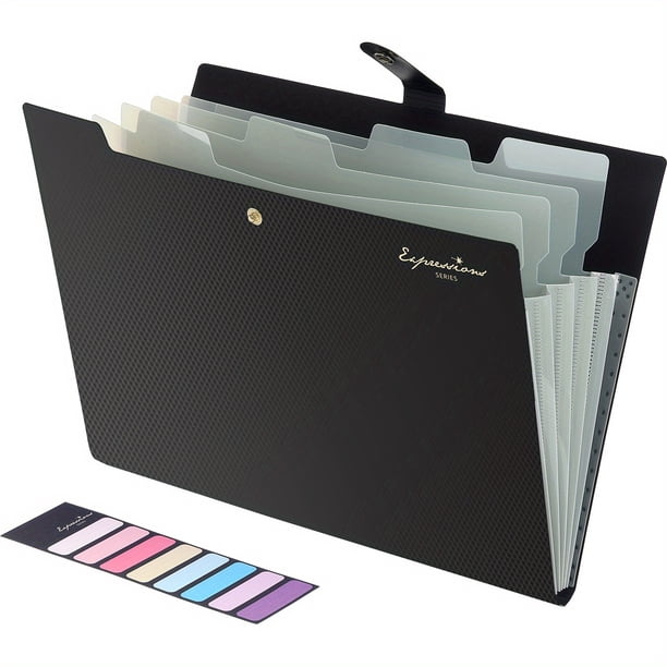Stay Organized in Style with our Cute 5-Pocket Expanding File Folder with Labels - Perfect for School, Office, and Home Use!