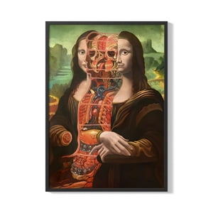 Creango - Cuadro Poster Enmarcado Mona Lisa Parodia Anatomia Decorativo