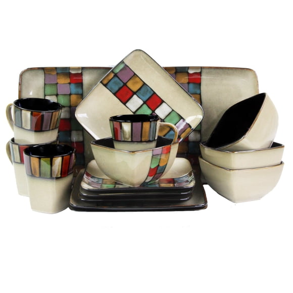 Juego de Vajilla Elama Mela 16 piezas de Loza Melange 37 cm