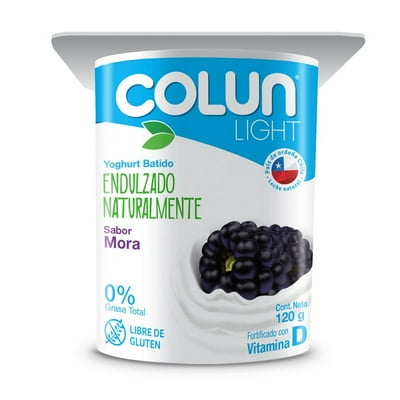 Yoghurt Batido Light Sabor Mora Pote 120 G Colun