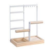 Magideal - Soporte De Exhibición De Joyería Multifunción, Estante Colgante Para Pendientes, Pulsera, Anillos Colgantes Rectangulares, Soporte De Joyería De Mesa,