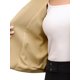 thumbnail image 5 of Chaqueta de trabajo INSPIRE CHIC para mujer sin cuello con botones, manga larga, cuello redondo, abrigo casual de oficina S Caqui, 5 of 6