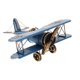thumbnail image 1 of Modelo De Avión De Metal Retro Biplano Avión Militar Decoración Del Hogar Juguete Azul, 1 of 5