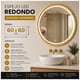 thumbnail image 5 of Espejo Led Redondo 60x60 Cm Dorado Diseño Moderno Minimalista, 5 of 5