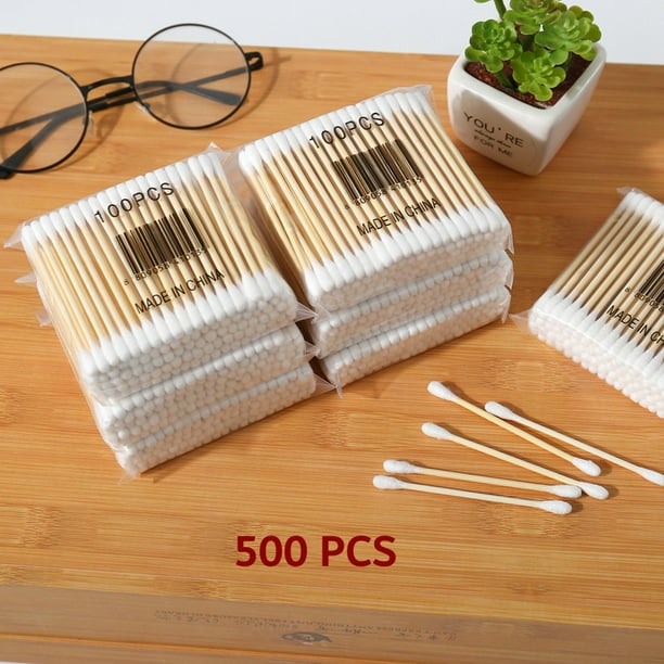 Double Head Wood Cotton Swab Makeup Lipstik Cotton Buds Tip Sticks Nose Ear Cleaning Health Care Tools coton tige maquillage