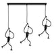 thumbnail image 1 of Lámpara de araña de hierro con diseño de hombrecito de gimnasia, estilo retro, creativo, para restaurante, cafetería, tienda de ropa, ventana, bar, arte moderno, 1 of 5