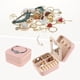 thumbnail image 2 of Caja de accesorios de viaje REGALWOVEN con espejo, mini organizador de accesorios portátil de cuero PU, estante de almacenamiento rosa C, 2 of 7
