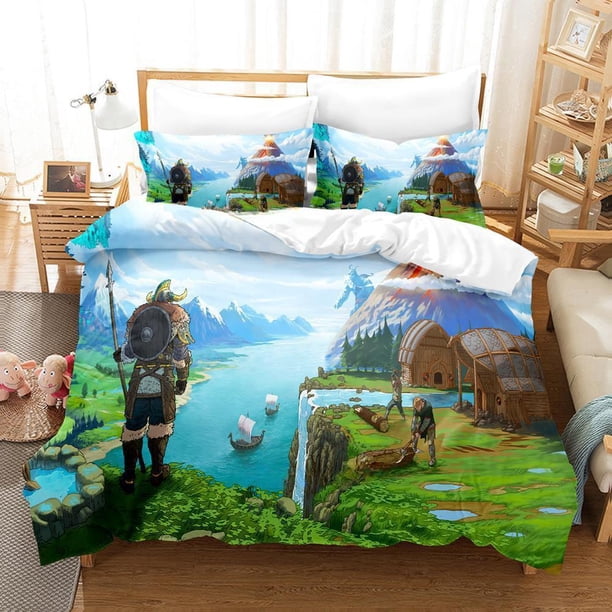 Tribes of Midgard Bedding Set Single Twin Full Size Bed Set Adult Kid Bedroom Duvet cover Sets Game Bed Sheet Set Bed Sheets